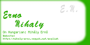 erno mihaly business card